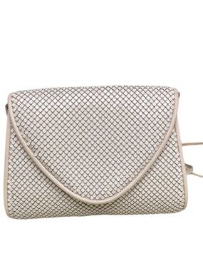 Vintage Whiting & Davis Ivory Metal Mesh Crossbody Bag